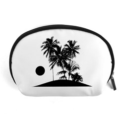 Tropical Scene Island Sunset Illustration Accessory Pouches (Large) 