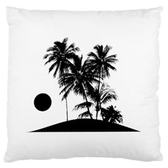 Tropical Scene Island Sunset Illustration Standard Flano Cushion Cases (one Side)  by dflcprints