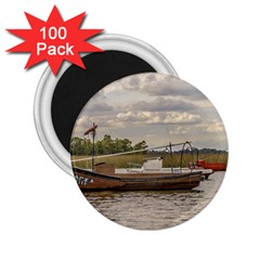 Fishing And Sailboats At Santa Lucia River In Montevideo 2 25  Magnets (100 Pack)  by dflcprints