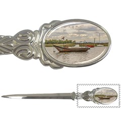 Fishing And Sailboats At Santa Lucia River In Montevideo Letter Openers by dflcprints