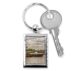 Fishing And Sailboats At Santa Lucia River In Montevideo Key Chains (rectangle)  by dflcprints