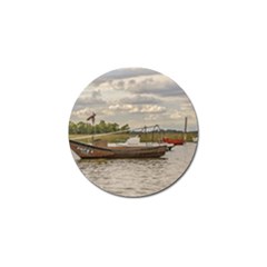 Fishing And Sailboats At Santa Lucia River In Montevideo Golf Ball Marker (4 Pack) by dflcprints