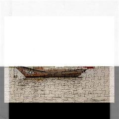 Fishing And Sailboats At Santa Lucia River In Montevideo Rectangular Jigsaw Puzzl by dflcprints