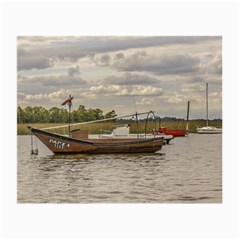 Fishing And Sailboats At Santa Lucia River In Montevideo Small Glasses Cloth by dflcprints