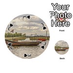 Fishing And Sailboats At Santa Lucia River In Montevideo Playing Cards 54 (Round)  Front - Spade3