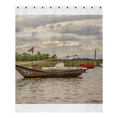 Fishing And Sailboats At Santa Lucia River In Montevideo Shower Curtain 60  X 72  (medium)  by dflcprints