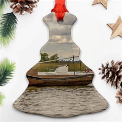 Fishing And Sailboats At Santa Lucia River In Montevideo Ornament (christmas Tree) by dflcprints