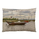 Fishing And Sailboats At Santa Lucia River In Montevideo Pillow Cases (Two Sides) Front