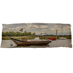 Fishing And Sailboats At Santa Lucia River In Montevideo Body Pillow Cases Dakimakura (two Sides)  by dflcprints