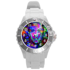 Night Dancer Round Plastic Sport Watch (l) by icarusismartdesigns