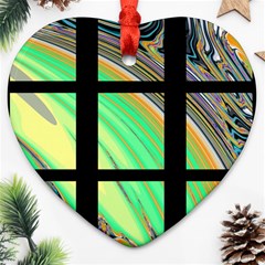 Black Window With Colorful Tiles Ornament (heart)  by digitaldivadesigns