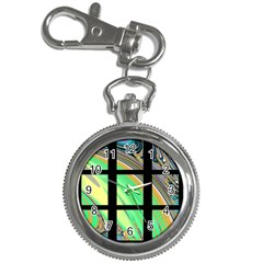 Black Window With Colorful Tiles Key Chain Watches by digitaldivadesigns