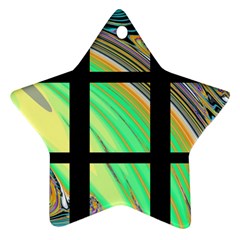 Black Window With Colorful Tiles Star Ornament (two Sides)  by digitaldivadesigns