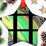 Black Window with Colorful Tiles Star Ornament (Two Sides)  Front