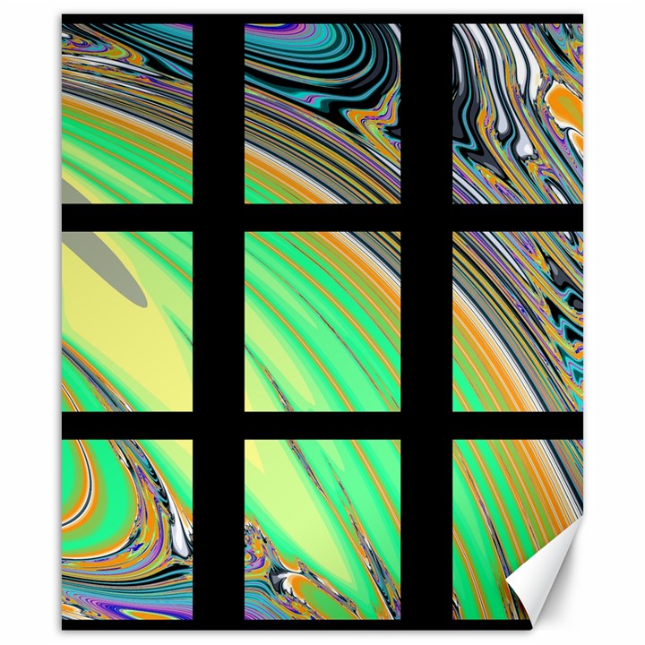 Black Window with Colorful Tiles Canvas 20  x 24  