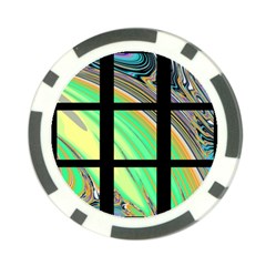 Black Window With Colorful Tiles Poker Chip Card Guards by digitaldivadesigns