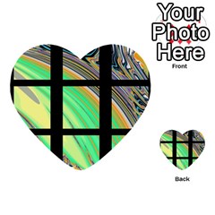 Black Window With Colorful Tiles Multi-purpose Cards (heart)  by digitaldivadesigns