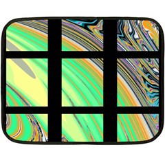 Black Window With Colorful Tiles Double Sided Fleece Blanket (mini)  by digitaldivadesigns