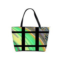 Black Window With Colorful Tiles Shoulder Handbags by digitaldivadesigns