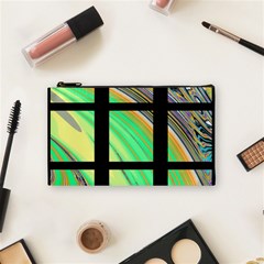 Black Window With Colorful Tiles Cosmetic Bag (small)  by digitaldivadesigns