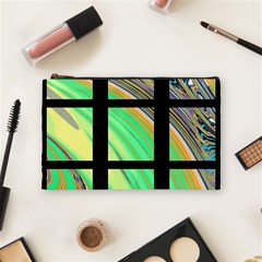 Black Window With Colorful Tiles Cosmetic Bag (medium)  by digitaldivadesigns