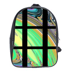 Black Window With Colorful Tiles School Bags(large)  by digitaldivadesigns