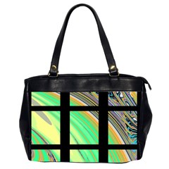 Black Window With Colorful Tiles Office Handbags (2 Sides)  by digitaldivadesigns