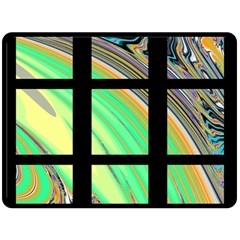 Black Window With Colorful Tiles Fleece Blanket (large)  by digitaldivadesigns