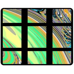 Black Window With Colorful Tiles Fleece Blanket (medium)  by digitaldivadesigns