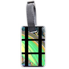 Black Window With Colorful Tiles Luggage Tags (one Side)  by digitaldivadesigns