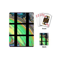 Black Window With Colorful Tiles Playing Cards (mini)  by digitaldivadesigns