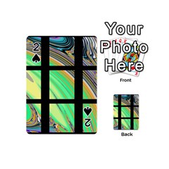 Black Window With Colorful Tiles Playing Cards 54 (mini)  by digitaldivadesigns