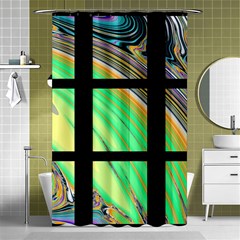 Black Window With Colorful Tiles Shower Curtain 48  X 72  (small)  by digitaldivadesigns