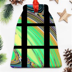 Black Window With Colorful Tiles Ornament (bell)  by digitaldivadesigns