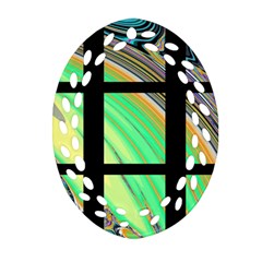 Black Window With Colorful Tiles Ornament (oval Filigree)  by digitaldivadesigns