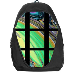 Black Window With Colorful Tiles Backpack Bag by digitaldivadesigns