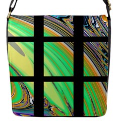 Black Window With Colorful Tiles Flap Messenger Bag (s) by digitaldivadesigns