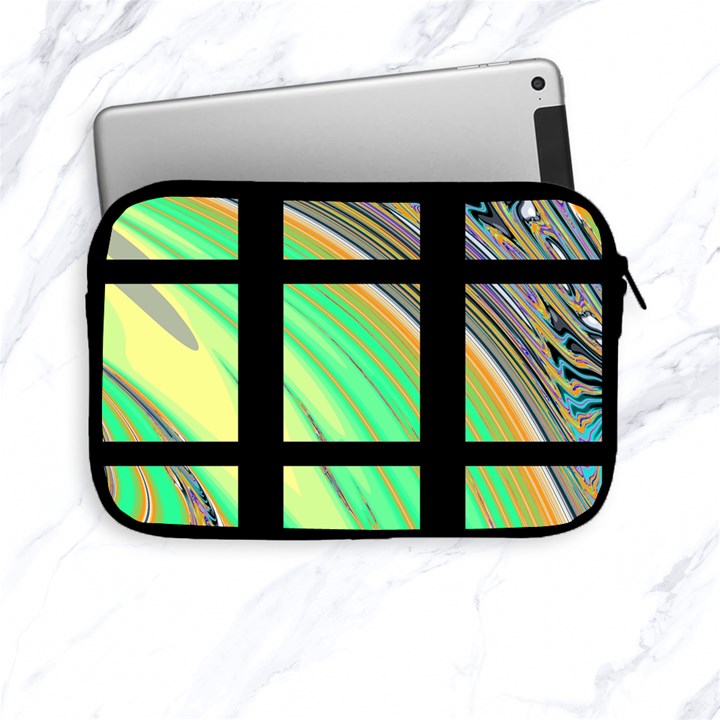 Black Window with Colorful Tiles Apple iPad Mini Zipper Cases