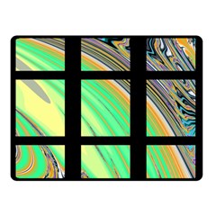 Black Window With Colorful Tiles Double Sided Fleece Blanket (small)  by digitaldivadesigns