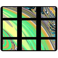 Black Window With Colorful Tiles Double Sided Fleece Blanket (medium)  by digitaldivadesigns