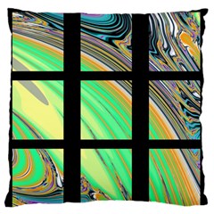 Black Window With Colorful Tiles Standard Flano Cushion Cases (one Side)  by digitaldivadesigns