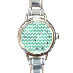 Chevron Pattern Gifts Round Italian Charm Watches by GardenOfOphir