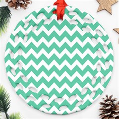 Chevron Pattern Gifts Ornament (round Filigree) 