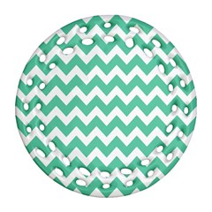 Chevron Pattern Gifts Round Filigree Ornament (2side)