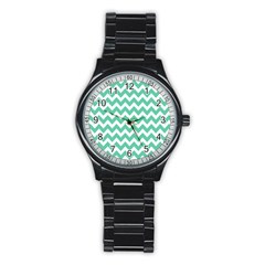 Chevron Pattern Gifts Stainless Steel Round Watches