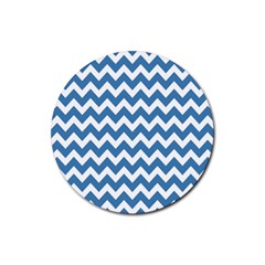 Chevron Pattern Gifts Rubber Coaster (round)  by GardenOfOphir