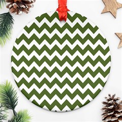 Chevron Pattern Gifts Ornament (round)  by GardenOfOphir