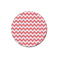 Chevron Pattern Gifts Rubber Round Coaster (4 Pack)  by GardenOfOphir