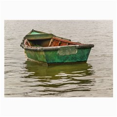 Old Fishing Boat At Santa Lucia River In Montevideo Large Glasses Cloth (2-side) by dflcprints