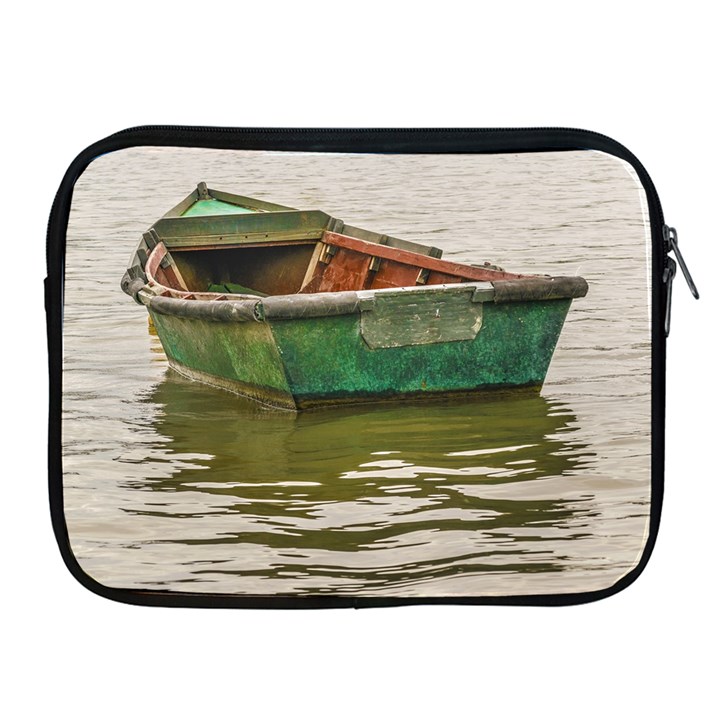 Old Fishing Boat At Santa Lucia River In Montevideo Apple iPad 2/3/4 Zipper Cases